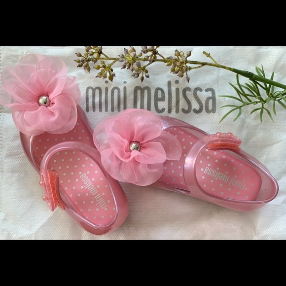 Mini Melissa Girl's Pink Chic Flats Size NIB